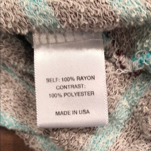 KIRRA Adorable Teal & Brown Striped Soft & Lightweight Sweatshirt Size S - Picture 5 of 6